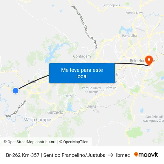 Br-262 Km-357 | Sentido Francelino/Juatuba to Ibmec map