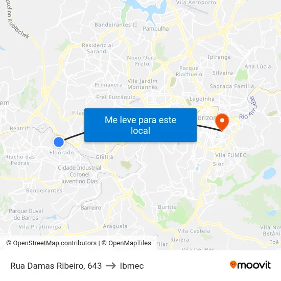 Rua Damas Ribeiro, 643 to Ibmec map