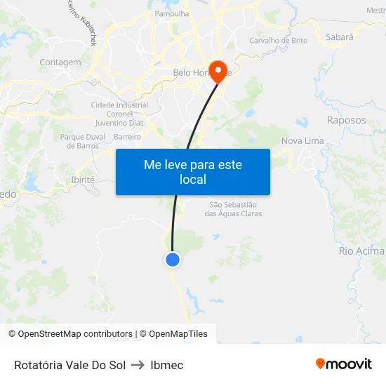 Rotatória Vale Do Sol to Ibmec map