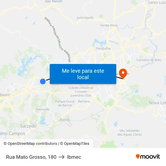 Rua Mato Grosso, 180 to Ibmec map