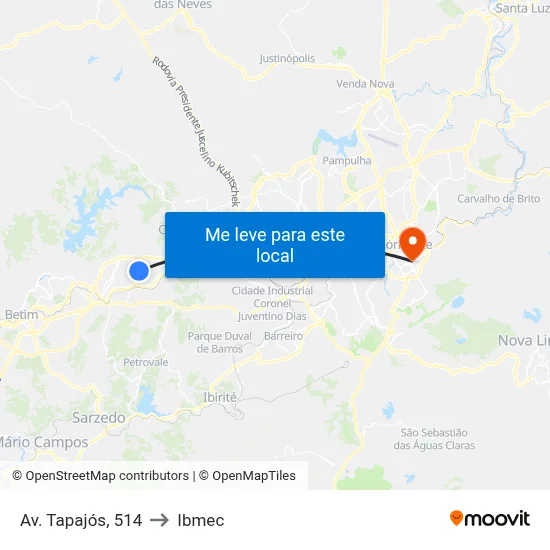 Av. Tapajós, 514 to Ibmec map
