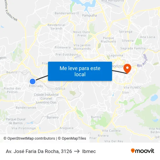 Av. José Faria Da Rocha, 3126 to Ibmec map