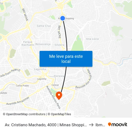 Av. Cristiano Machado, 4000 | Minas Shopping 2 to Ibmec map