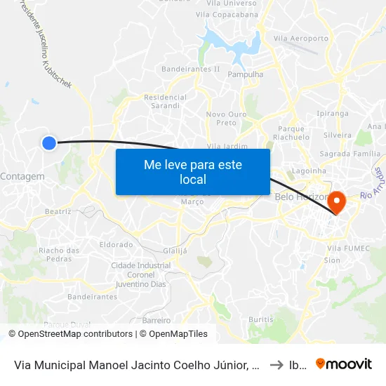 Via Municipal Manoel Jacinto Coelho Júnior, 1001 | Tambasa Atacadistas to Ibmec map