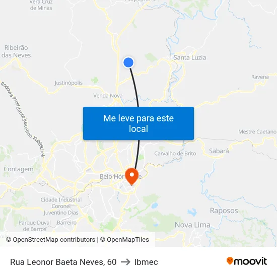 Rua Leonor Baeta Neves, 60 to Ibmec map