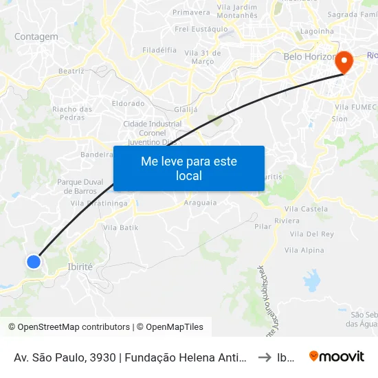 Av. São Paulo, 3930 | Fundação Helena Antipoff (Uemg) to Ibmec map