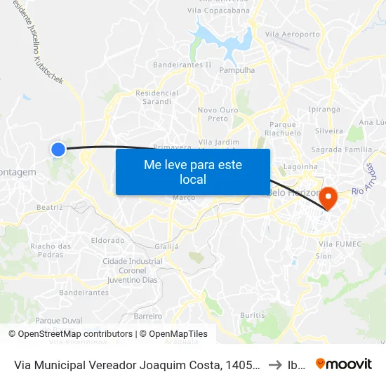 Via Municipal Vereador Joaquim Costa, 1405 - Centro Logístico Vm5 to Ibmec map