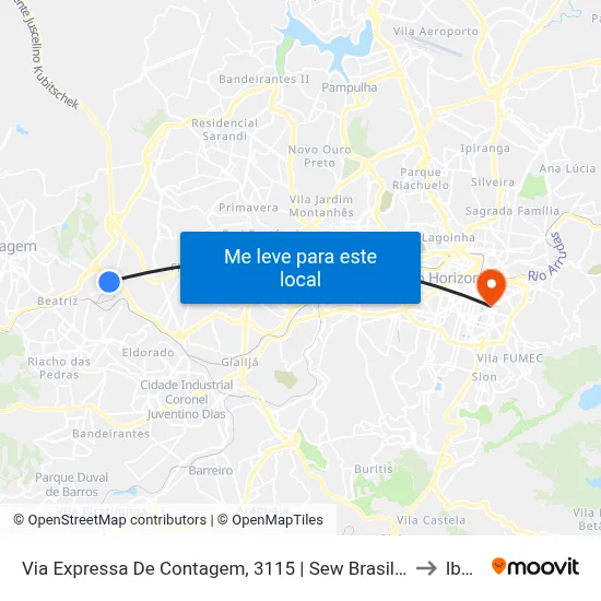 Via Expressa De Contagem, 3115 | Sew Brasil (Depois Do Apoio) to Ibmec map