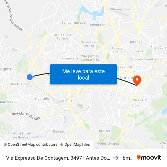 Via Expressa De Contagem, 3497 | Antes Do Apoio to Ibmec map