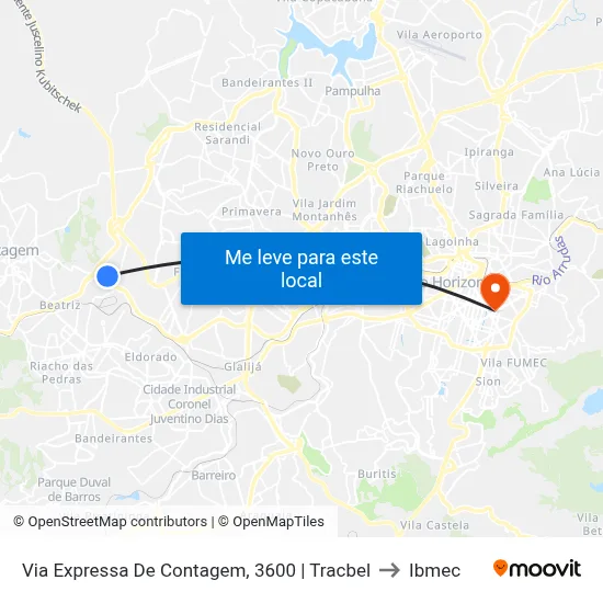 Via Expressa De Contagem, 3600 | Tracbel to Ibmec map