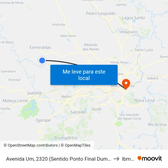 Avenida Um, 2320 (Sentido Ponto Final Dumaville) to Ibmec map