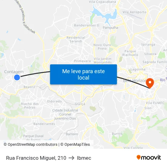 Rua Francisco Miguel, 210 to Ibmec map