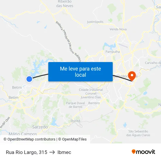 Rua Rio Largo, 315 to Ibmec map