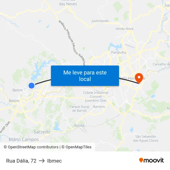 Rua Dália, 72 to Ibmec map