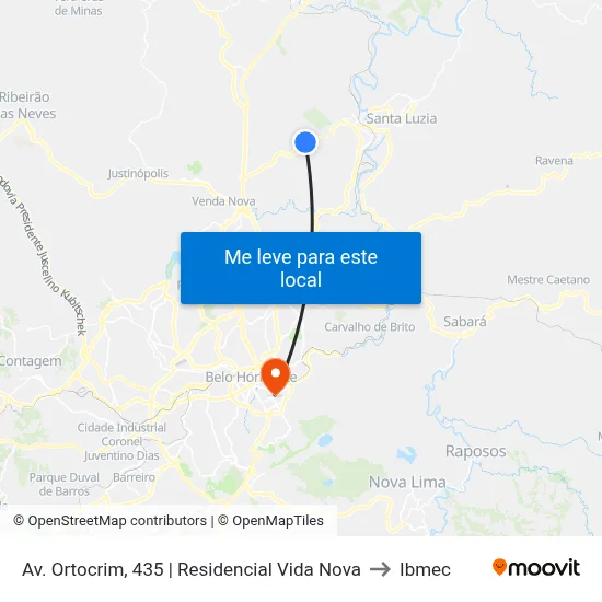 Av. Ortocrim, 435 | Residencial Vida Nova to Ibmec map