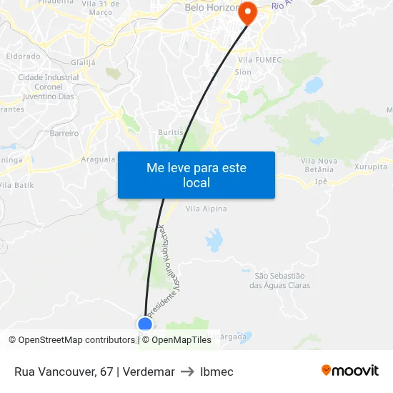 Rua Vancouver, 67 | Verdemar to Ibmec map