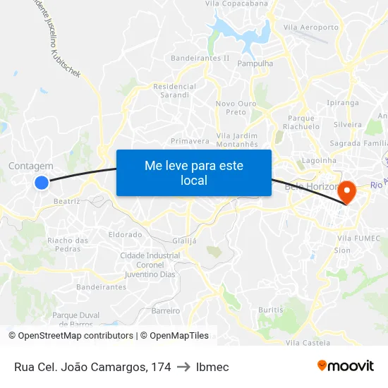 Rua Cel. João Camargos, 174 to Ibmec map