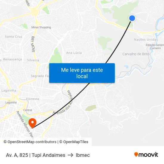 Av. A, 825 | Tupi Andaimes to Ibmec map