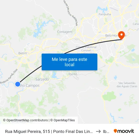 Rua Miguel Pereira, 515 | Ponto Final Das Linhas Do Citrolândia to Ibmec map