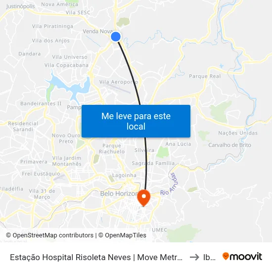 Estação Hospital Risoleta Neves | Move Metropolitano - Sentido Centro to Ibmec map
