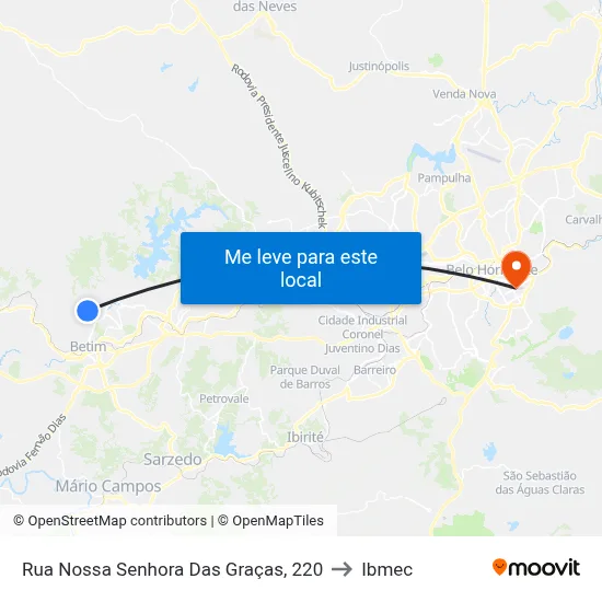 Rua Nossa Senhora Das Graças, 220 to Ibmec map
