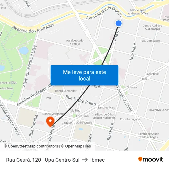 Rua Ceará, 120 | Upa Centro-Sul to Ibmec map