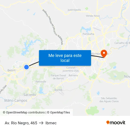 Av. Rio Negro, 465 to Ibmec map