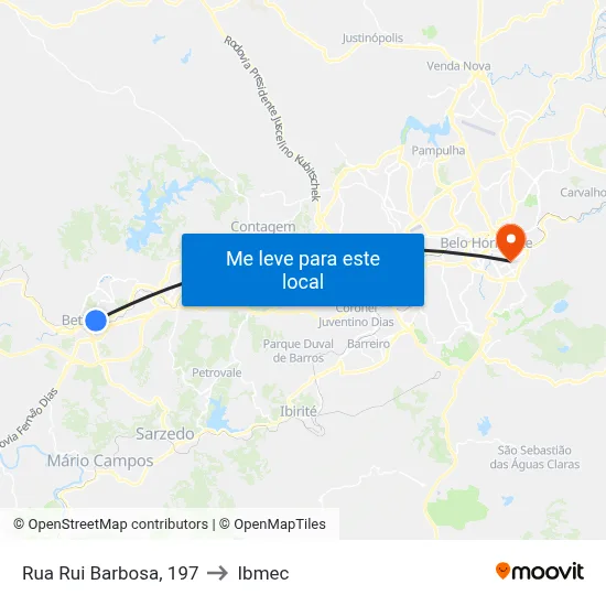 Rua Rui Barbosa, 197 to Ibmec map