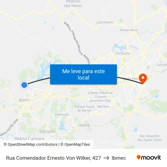 Rua Comendador Ernesto Von Wilker, 427 to Ibmec map