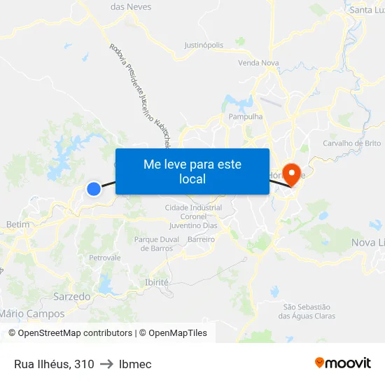 Rua Ilhéus, 310 to Ibmec map