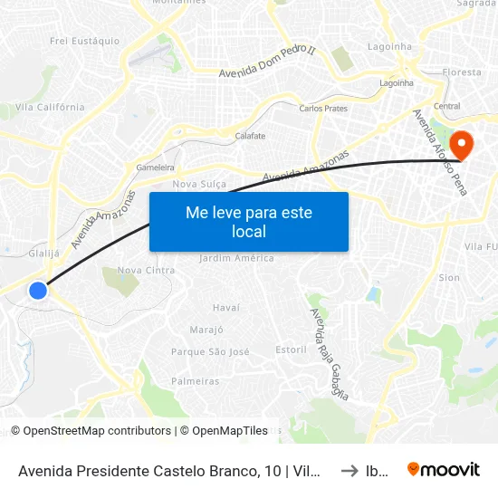 Avenida Presidente Castelo Branco, 10 | Vilma Alimentos to Ibmec map