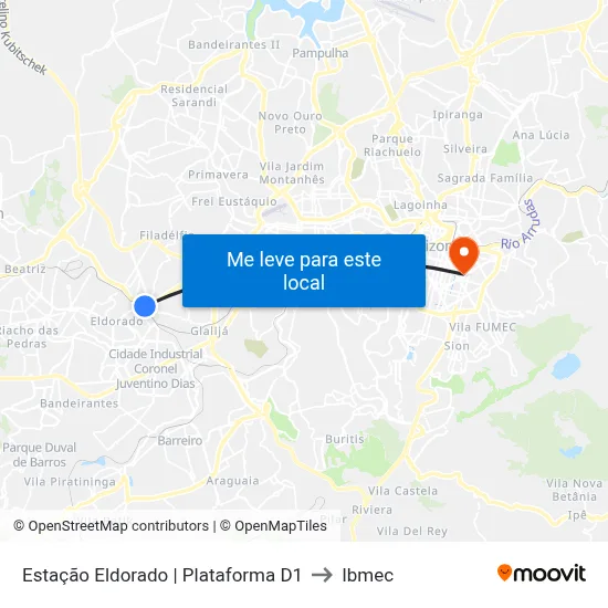Estação Eldorado | Plataforma D1 to Ibmec map