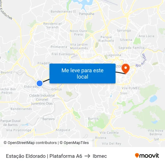 Estação Eldorado | Plataforma A6 to Ibmec map