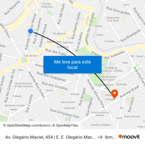 Av. Olegário Maciel, 454 | E. E. Olegário Maciel 2 to Ibmec map