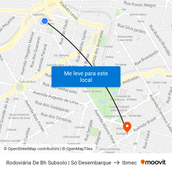 Rodoviária De Bh Subsolo | Só Desembarque to Ibmec map