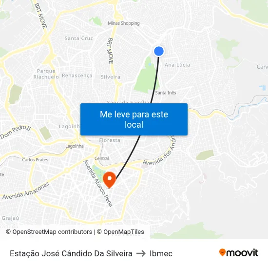 Estação José Cândido Da Silveira to Ibmec map