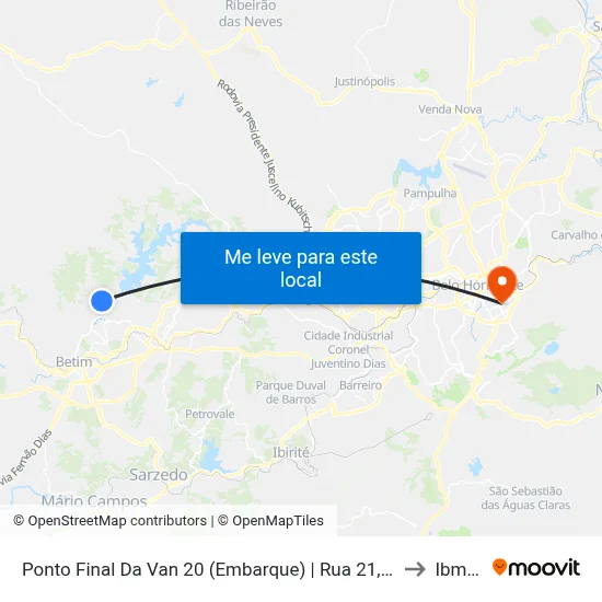 Ponto Final Da Van 20 (Embarque) | Rua 21, 264 to Ibmec map