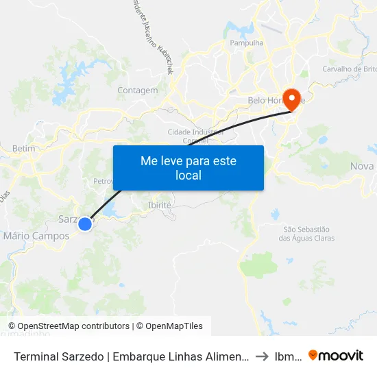 Terminal Sarzedo | Embarque Linhas Alimentadoras to Ibmec map