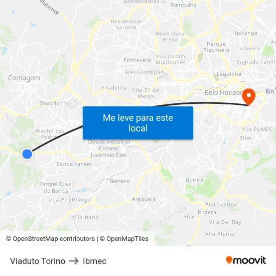Viaduto Torino to Ibmec map