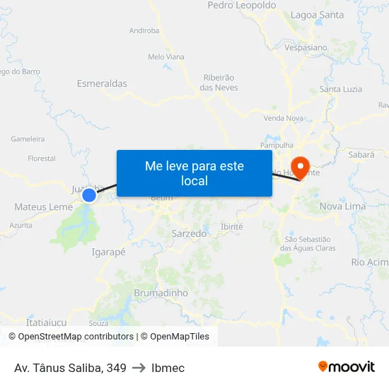 Av. Tânus Saliba, 349 to Ibmec map