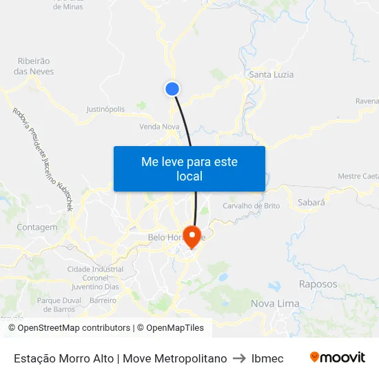 Estação Morro Alto | Move Metropolitano to Ibmec map