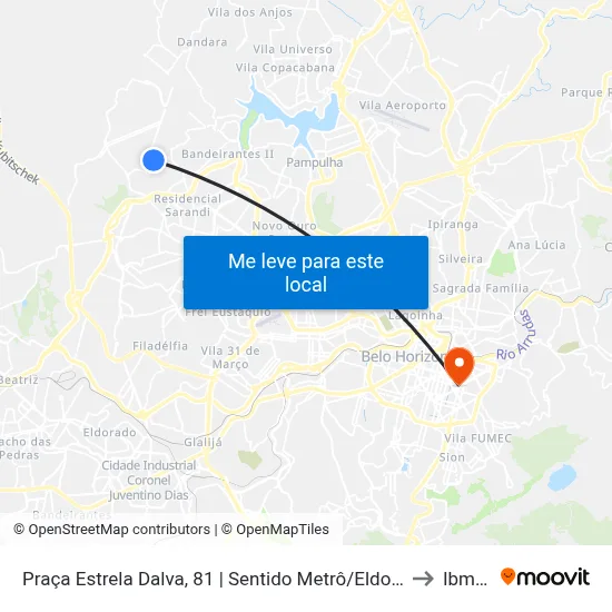 Praça Estrela Dalva, 81 | Sentido Metrô/Eldorado to Ibmec map