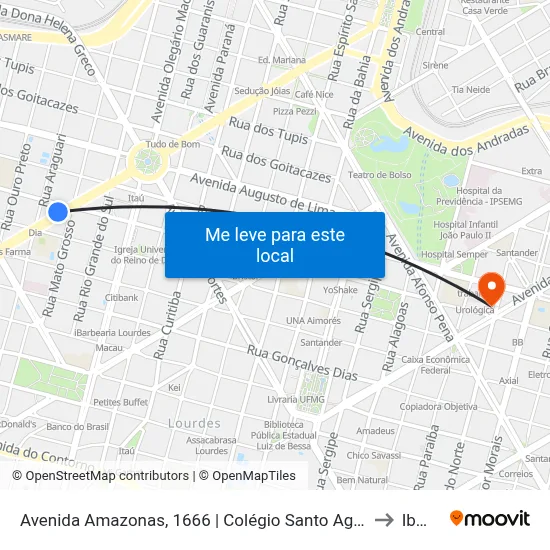 Avenida Amazonas, 1666 | Colégio Santo Agostinho 4 to Ibmec map
