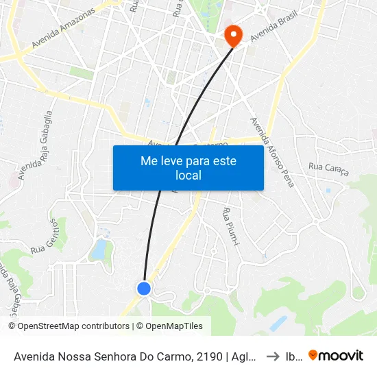 Avenida Nossa Senhora Do Carmo, 2190 | Aglomerado Santa Lúcia Sentido Bh Shopping to Ibmec map
