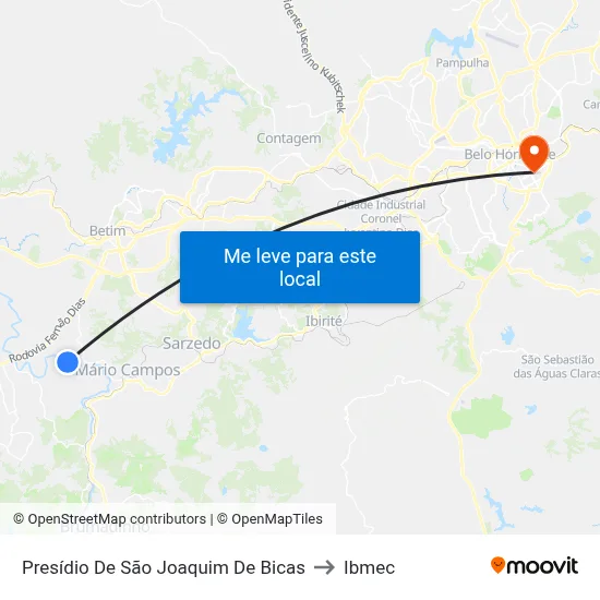 Presídio De São Joaquim De Bicas to Ibmec map