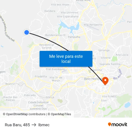 Rua Baru, 485 to Ibmec map