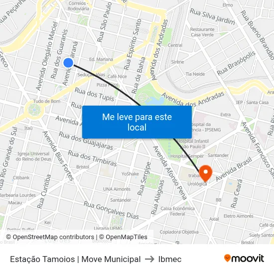 Estação Tamoios | Move Municipal to Ibmec map