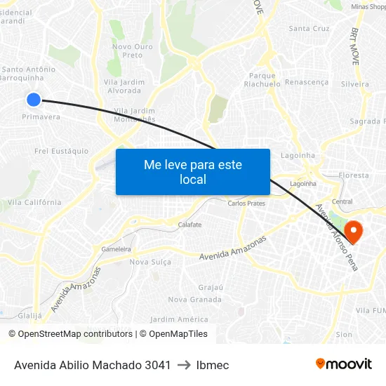 Avenida Abilio Machado 3041 to Ibmec map