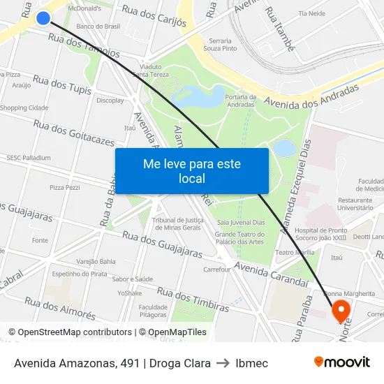 Avenida Amazonas, 491 | Droga Clara to Ibmec map