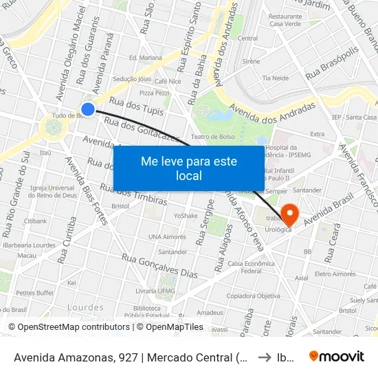 Avenida Amazonas, 927 | Mercado Central (Amazonas) to Ibmec map